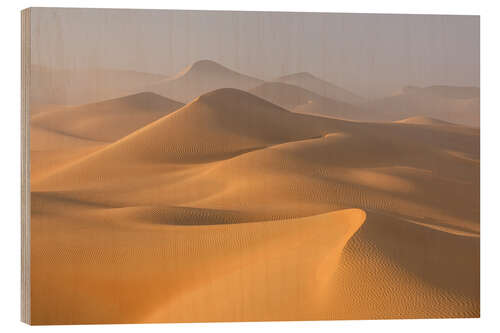 Holzbild Nebel in der Wüste - Rub al Khali Wüste