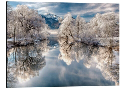 Alubild Winterzauber, Kochelsee, Bayern