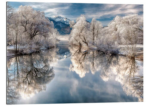 Tableau en plexi-alu Un hiver magique au lac de Kochel, Bavière