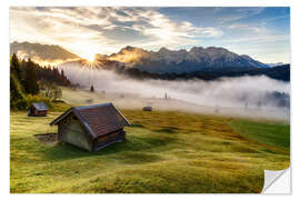 Selvklæbende plakat Upper Bavrian Sunrise