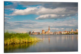 Magnettafel Blick über die Warnow auf Rostock