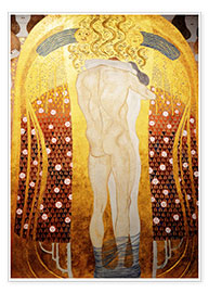 Plakat  Beethoven Frieze (Embracing couple) - Gustav Klimt