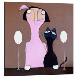 Magnettafel Frau mit Katze