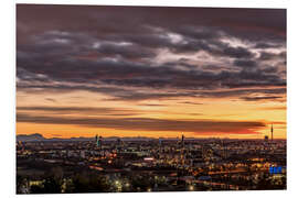 Quadro em PVC Sunset over Munich (Bavaria)