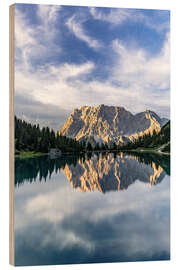 Wood print Lake Seebensee Tyrol, Austria