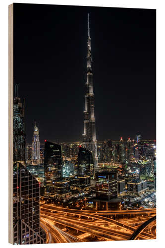 Cuadro de madera Dubai Skyline - United Arab Emirates