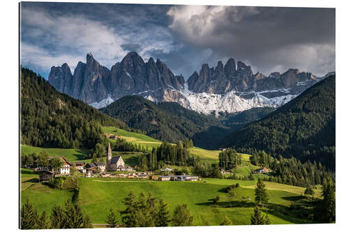 Gallery Print Villnösstal mit Blick auf die Geislergruppe - Dolomiten, Südtirol