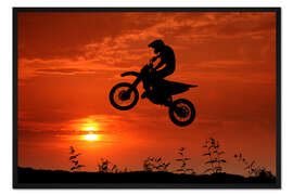 Gerahmter Kunstdruck Motocross