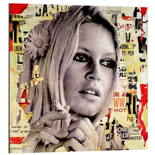 Aluminium print Brigitte Bardot is Smoking Hot II