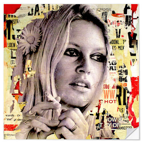 Wall sticker Brigitte Bardot is Smoking Hot II