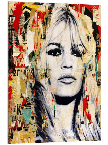 Tableau en aluminium Brigitte Bardot Portrait