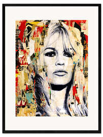 Impression artistique encadrée Brigitte Bardot Portrait