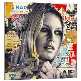 Quadro em alumínio Brigitte Bardot is Smoking Hot I - Michiel Folkers