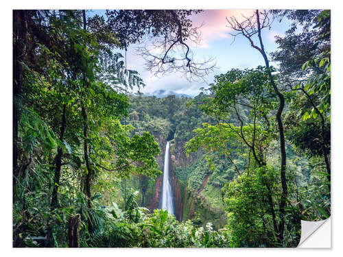 Sticker mural Forêt tropicale et cascade au Costa Rica