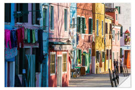 Selvklebende plakat Colorful facades on Burano island