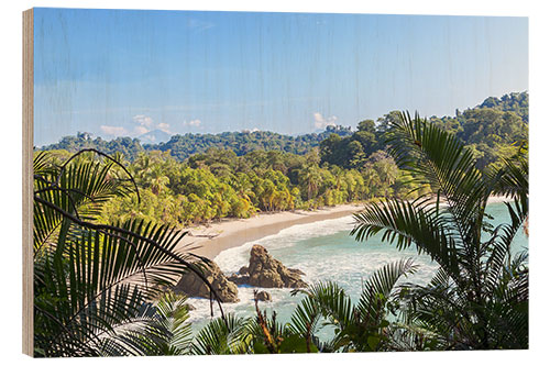 Quadro de madeira Beach and tropical forest, Manuel Antonio National Park, Costa Rica