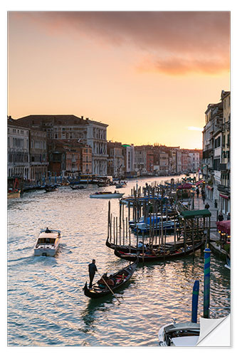 Wandsticker Sonnenuntergang über dem Canal Grande in Venedig, Italien