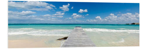 PVC print Wooden walkway into the sea, Mexico