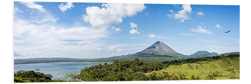 Quadro em PVC Panoramic of Arenal volcano and lake, Costa Rica