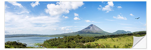 Naklejka na ścianę Panoramic of Arenal volcano and lake, Costa Rica