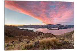 Quadro em plexi-alumínio Landscape: Littleton bay at sunrise, New Zealand