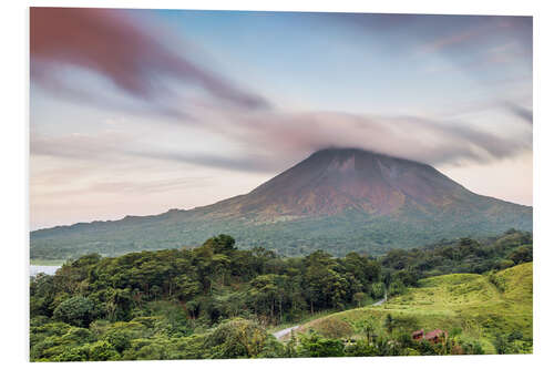 PVC print Landscape: Arenal volcano at sunset, Costa Rica