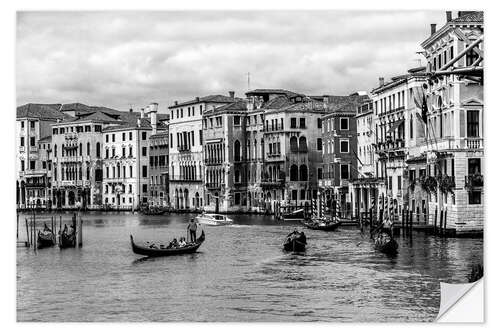 Selvklebende plakat Venice black and white