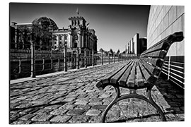 Tableau en aluminium Banc dans le quartier du gouvernement (Regierungsviertel) à Berlin