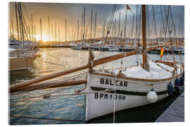 Acrylic print Historic sailboat in the port of Palma de Mallorca