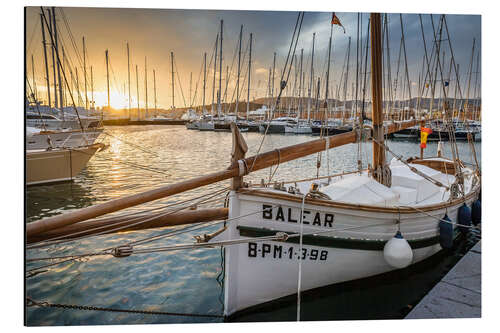 Aluminium print Historic sailboat in the port of Palma de Mallorca