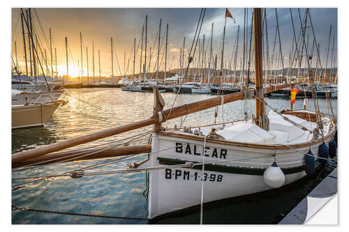 Wandsticker Historisches Segelboot im Hafen von Palma de Mallorca