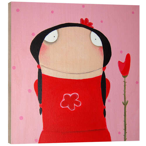 Wood print Our Rose-Red