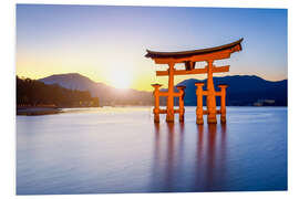 Foam board print Japanese Torii at Itsukushima Shrine in Miyajima