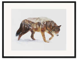 Gerahmter Kunstdruck Arktischer Wolf
