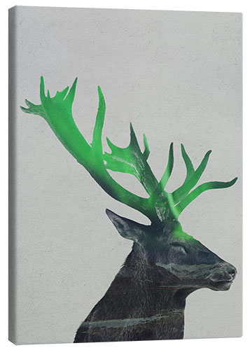 Canvas print Deer In The Aurora Borealis