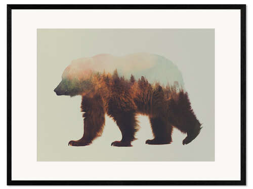 Plakat artystyczny premium w ramie Norwegian woods, the brown bear