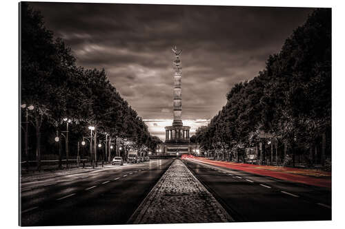 Tableau en plexi-alu Siegessäule à Berlin le soir