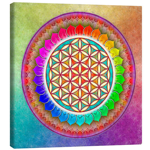 Canvas print Flower of Life, Rainbow Lotus Artwork I