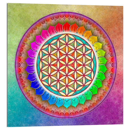 Galleritryck Flower of Life - Rainbow Lotus Artwork I