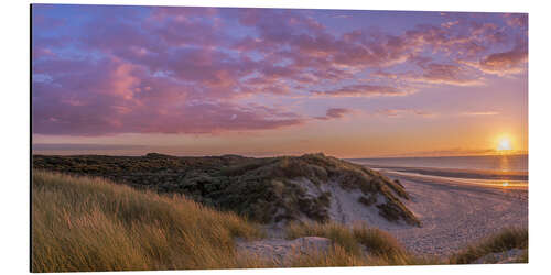 Cuadro de aluminio Sunset beach at Zeeland the Netherlands