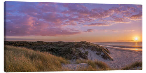 Quadro em tela Sunset beach at Zeeland the Netherlands