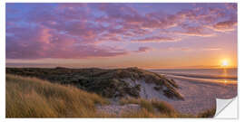 Selvklebende plakat Sunset beach at Zeeland the Netherlands