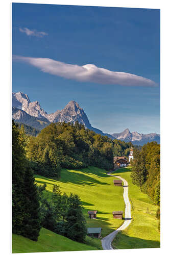 Foam board print Bavarian landscape