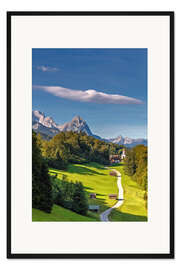 Gerahmter Kunstdruck Zugspitzblick - Bayern - Deutschland