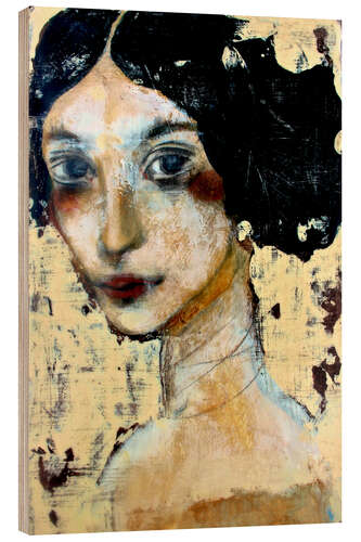 Quadro de madeira WOMAN WITH BLACK HAIR