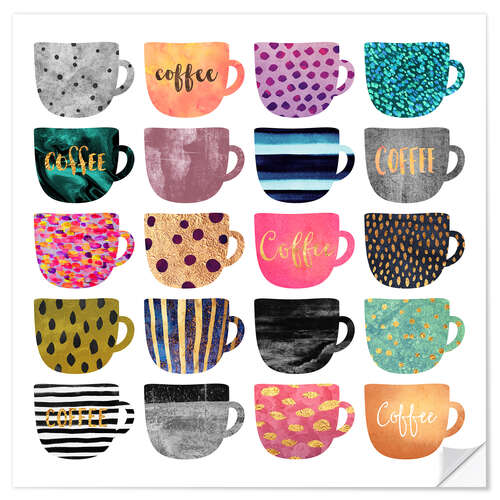 Wandsticker Pretty Coffee Cups