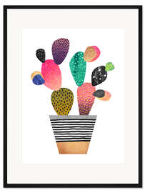 Gerahmter Kunstdruck Happy Cactus
