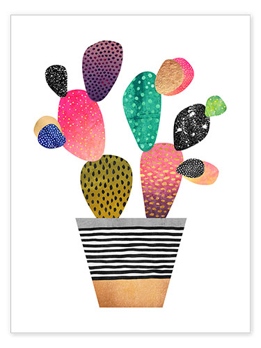 Poster Kleurrijke cactus