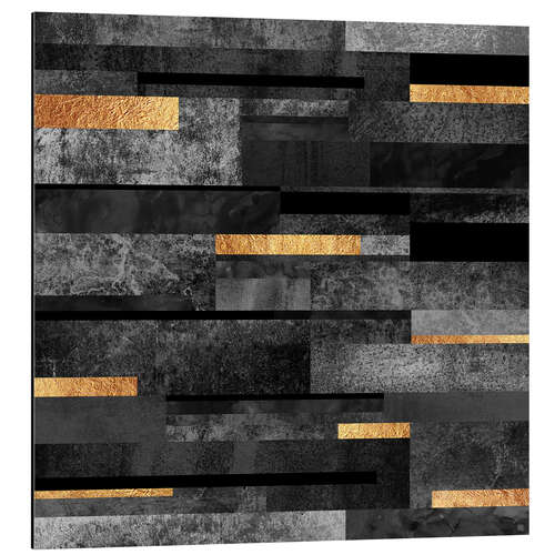 Aluminium print Urban Black & Gold