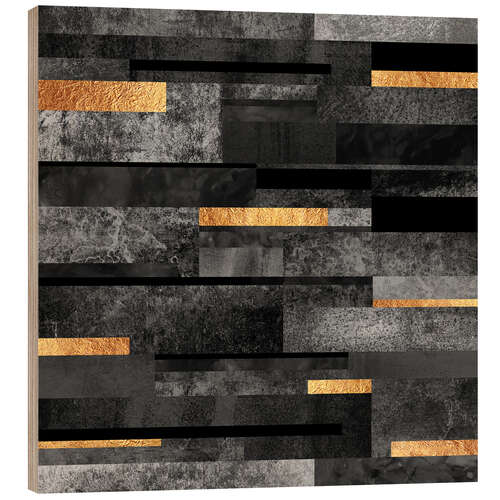 Quadro de madeira Urban Black & Gold